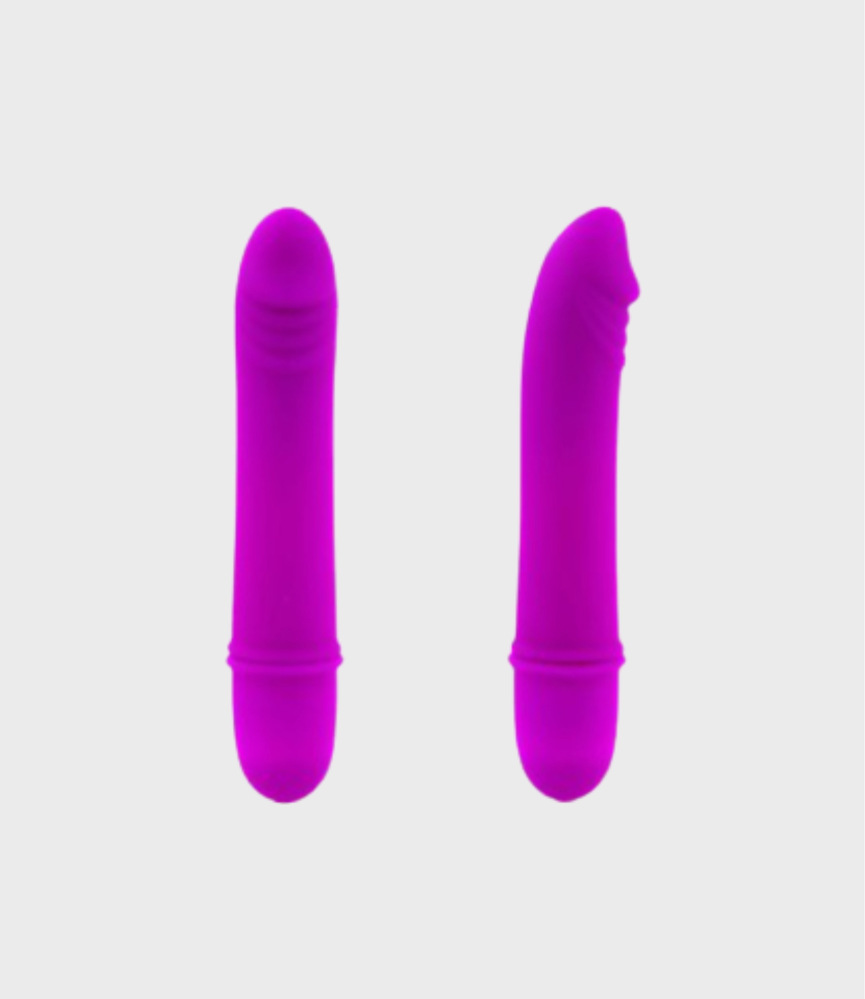 Mini vibrador Pretty Love Beck fucsia, comparación de vistas frontal y de perfil