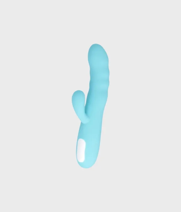 Vibrador rabbit Mia Eiffel azul turquesa, vista frontal alternativa