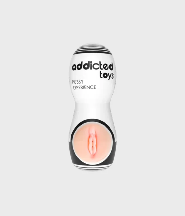 Envase del masturbador Addicted Toys Pussy Experience, vista frontal