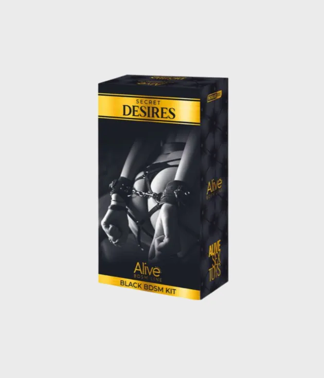 Caja del producto Alive Secret Desires Black BDSM Kit