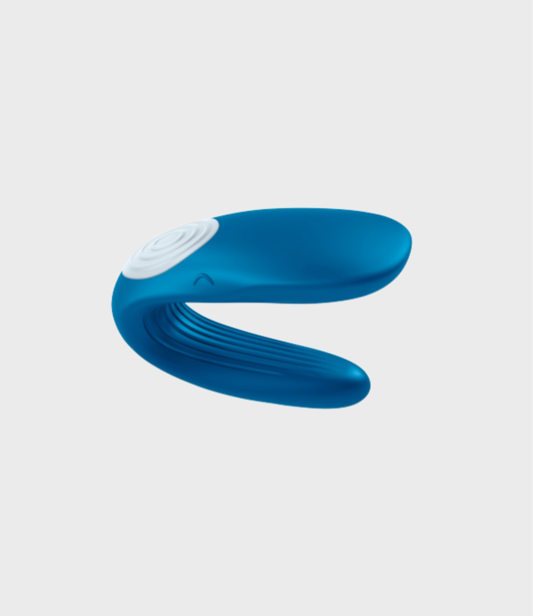 Satisfyer Double Whale azul vista lateral del juguete para parejas