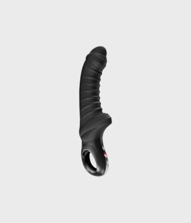Tiger vibrador negro flexible con estimulador externo